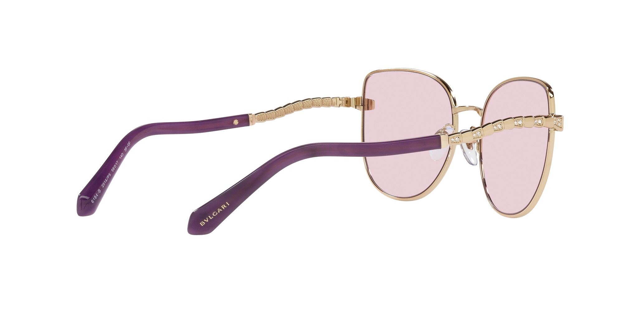 Sonnenbrillen Bulgari BV 6184B (2014P5) farbe oro rosa form cat-eye gläser fotocromatica rosa-viola