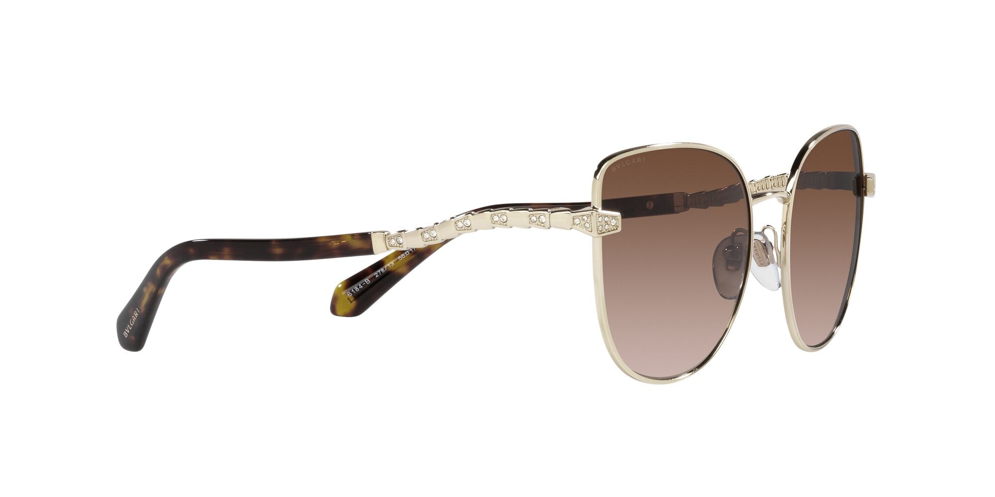 Sonnenbrillen Bulgari BV 6184B (278/13) farbe oro pallido form cat-eye gläser marrone sfumato