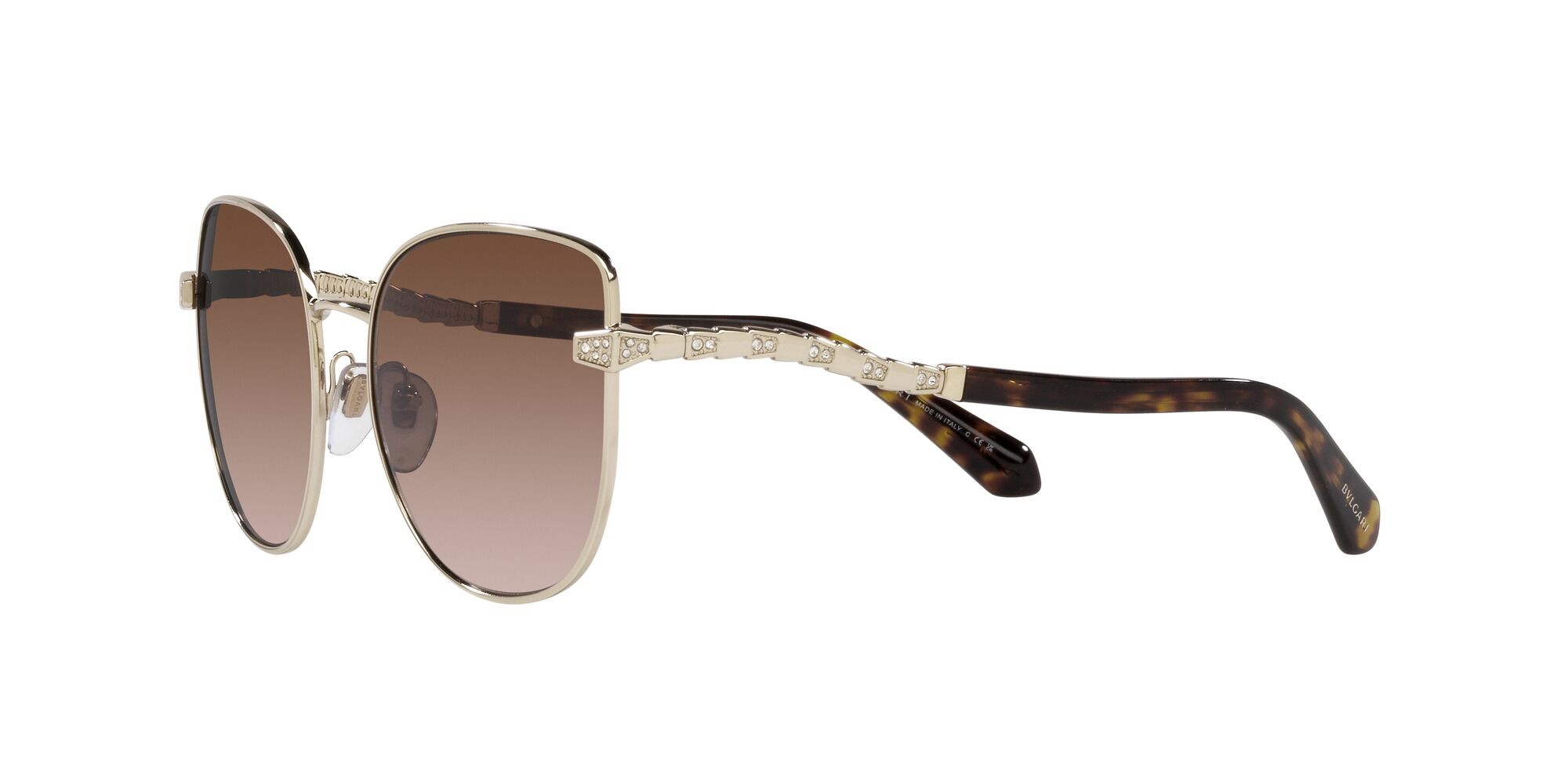 Sonnenbrillen Bulgari BV 6184B (278/13) farbe oro pallido form cat-eye gläser marrone sfumato