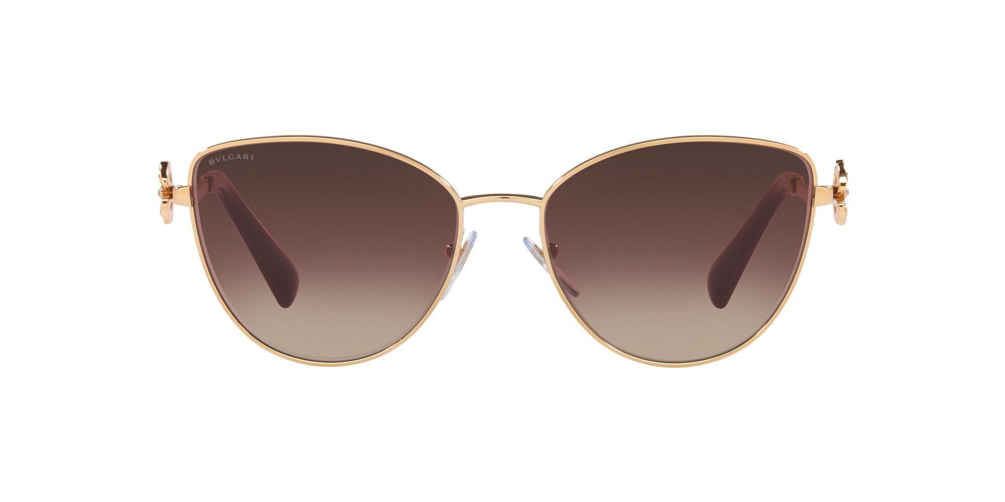 Sonnenbrillen Bulgari BV 6185B (2014E2) farbe oro rosa form cat-eye gläser brown grad purple grad black
