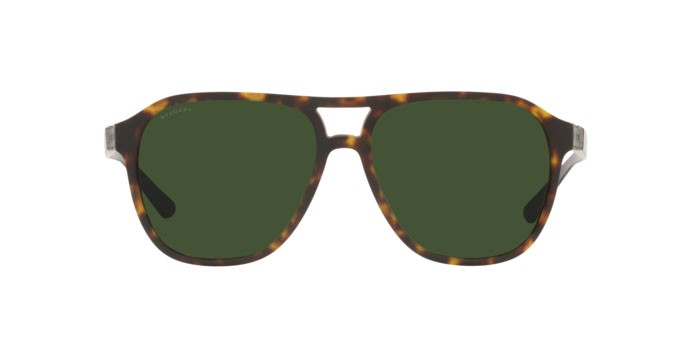 Sonnenbrillen Bulgari BV 7034 (5411G6) farbe matte havana form aviator gläser dark green