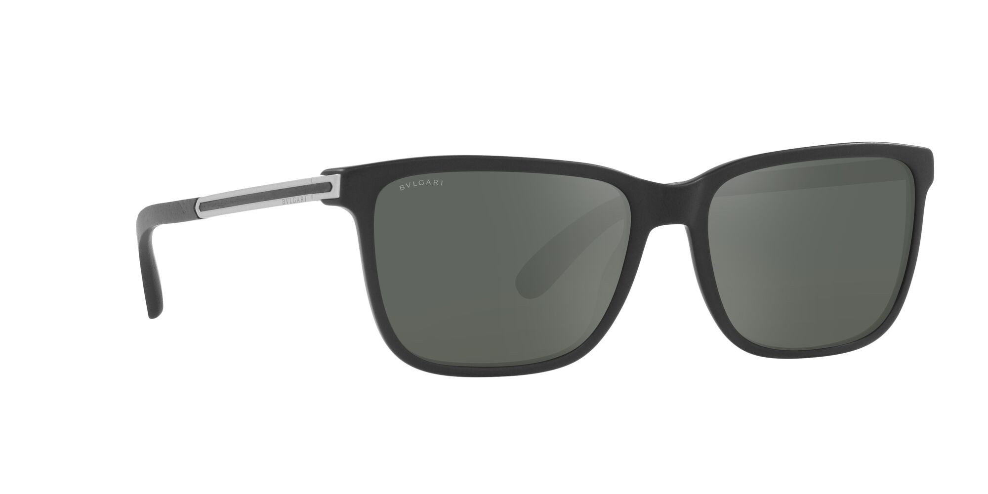 Sonnenbrillen Bulgari BV 7037K (5313W1) farbe nero opaco form rechteckig gläser polar grigio scuro specchiato argento