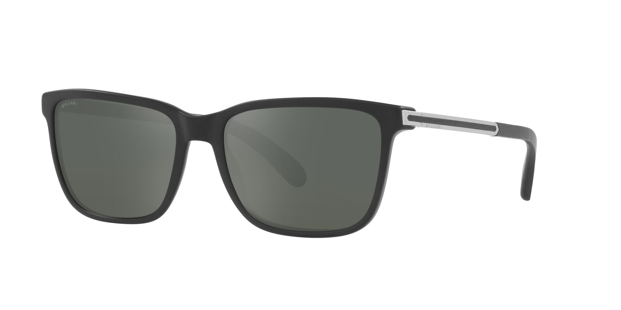 Sonnenbrillen Bulgari BV 7037K (5313W1) farbe nero opaco form rechteckig gläser polar grigio scuro specchiato argento