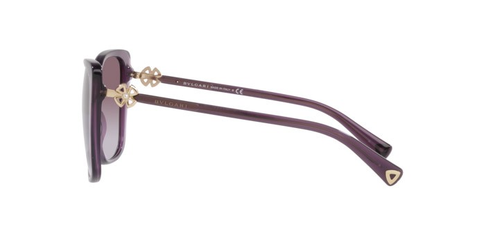 Sonnenbrillen Bulgari BV 8225B (55148H) farbe transparent amethyst form quadratisch gläser violet gradient