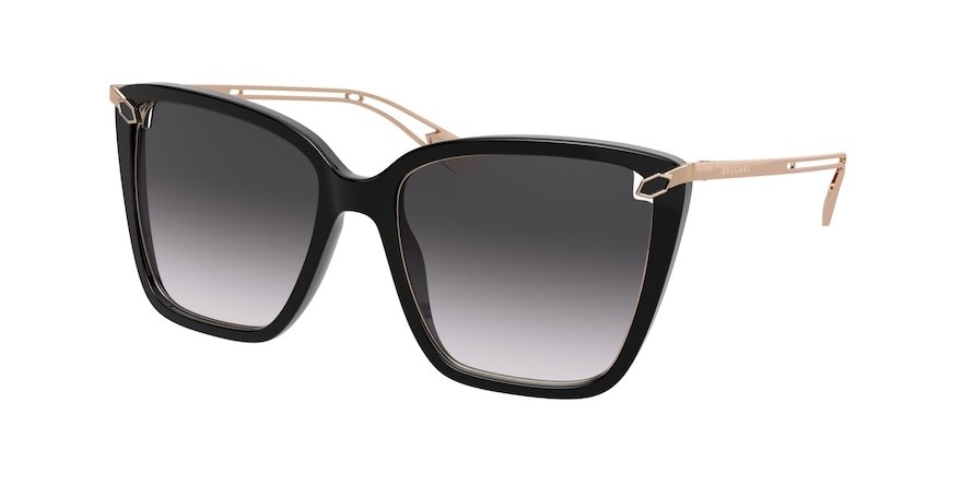 Sonnenbrillen Bulgari BV 8232 (501/8G) farbe black form quadratisch gläser grey gradient