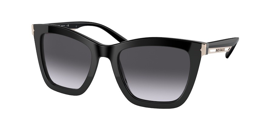 Sonnenbrillen Bulgari BV 8233 (501/8G) farbe black form rechteckig gläser grey gradient