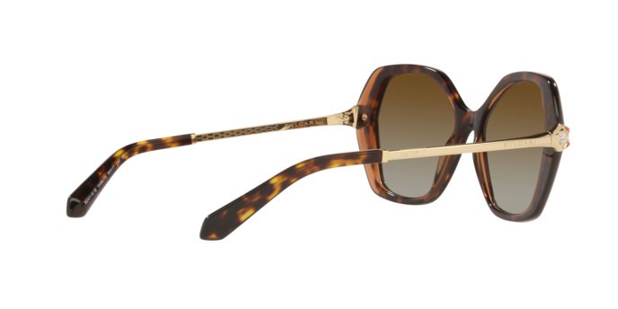 Sonnenbrillen Bulgari BV 8241KB (5496T5) farbe havana on transparent brown form schmetterling gläser polar brown gradient