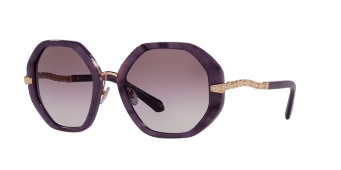 Sonnenbrillen Bulgari BV 8242B (55178H) farbe marbled amethyst form unregelmäßig gläser violet gradient