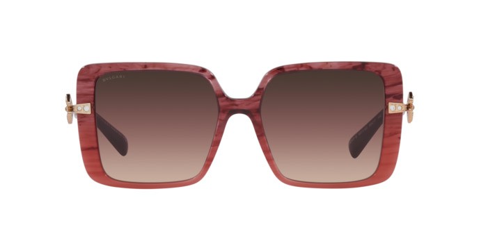 Sonnenbrillen Bulgari BV 8243B (5511E2) farbe opal red striped gradient form quadratisch gläser brown grad purple grad black