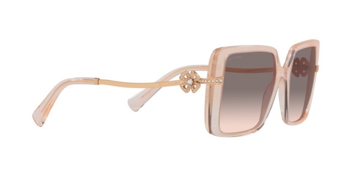 Sonnenbrillen Bulgari BV 8243B (55123B) farbe opal peach striped gradient form quadratisch gläser pink gradient grey