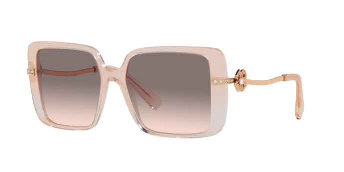 Sonnenbrillen Bulgari BV 8243B (55123B) farbe opal peach striped gradient form quadratisch gläser pink gradient grey