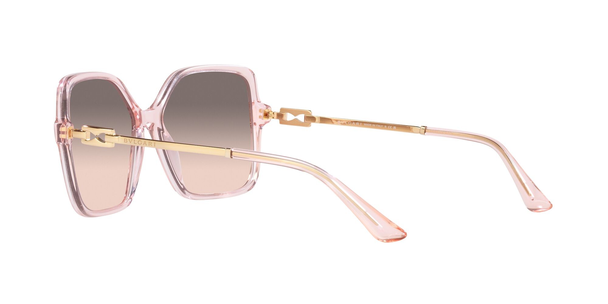 Sonnenbrillen Bulgari BV 8250 (54703B) farbe rosa trasparente form quadratisch gläser rosa sfumato grigio