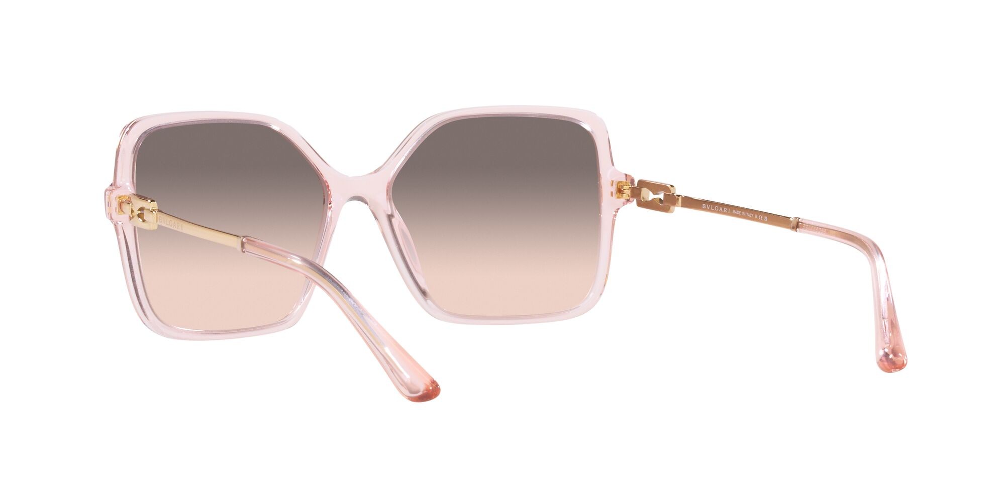 Sonnenbrillen Bulgari BV 8250 (54703B) farbe rosa trasparente form quadratisch gläser rosa sfumato grigio