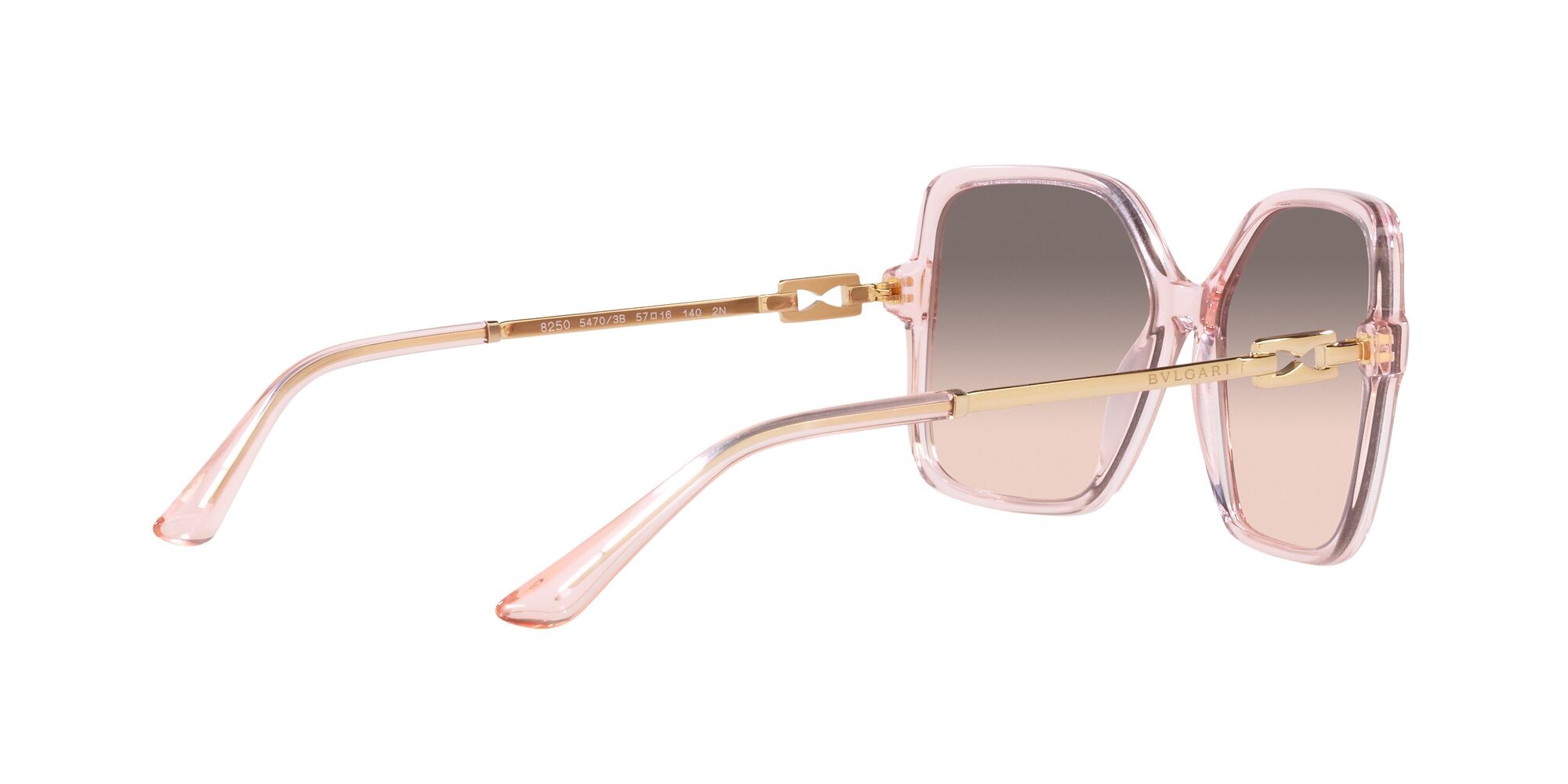Sonnenbrillen Bulgari BV 8250 (54703B) farbe rosa trasparente form quadratisch gläser rosa sfumato grigio
