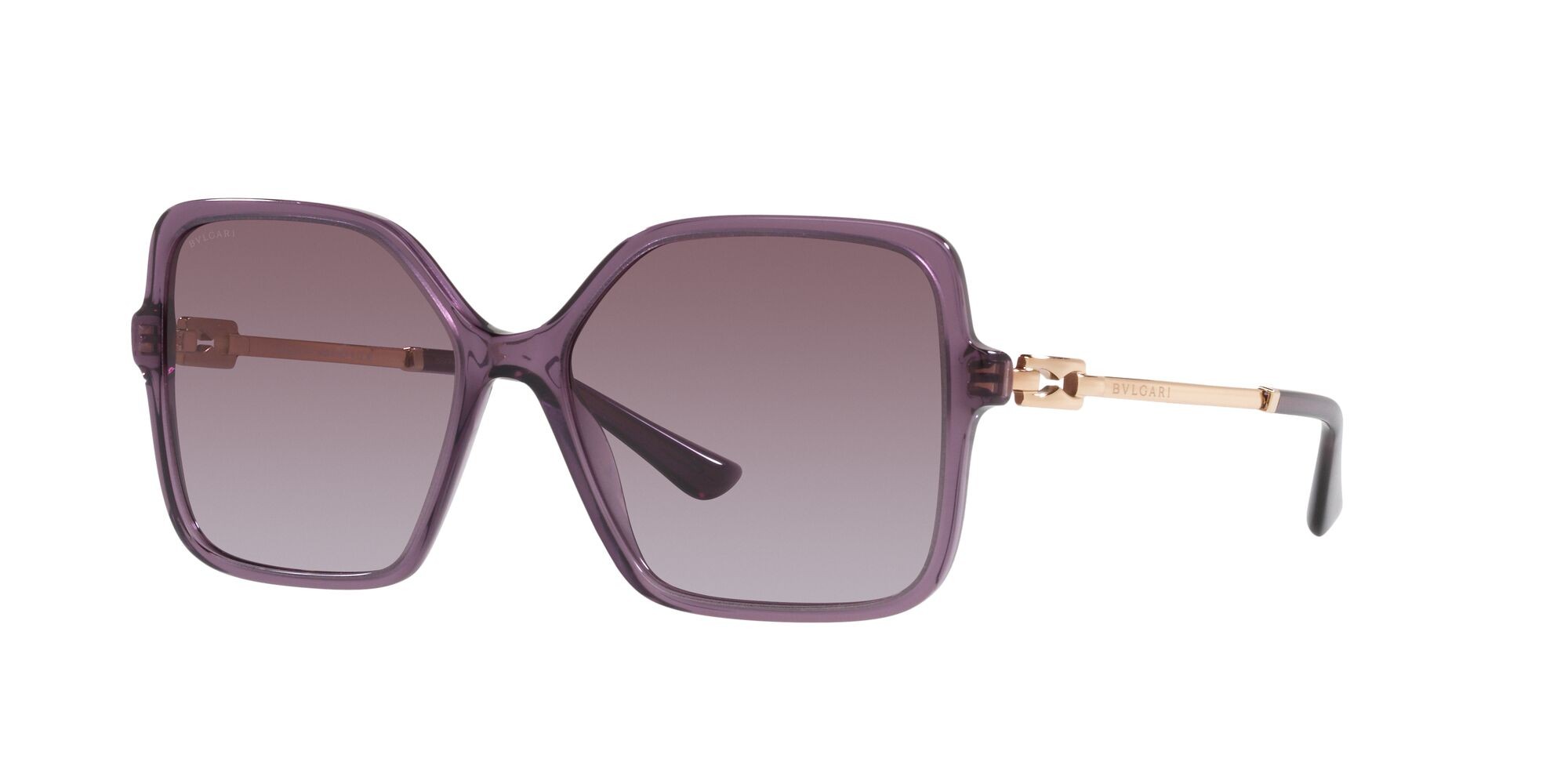 Sonnenbrillen Bulgari BV 8250 (55148H) farbe ametista trasparente form quadratisch gläser sfumato viola