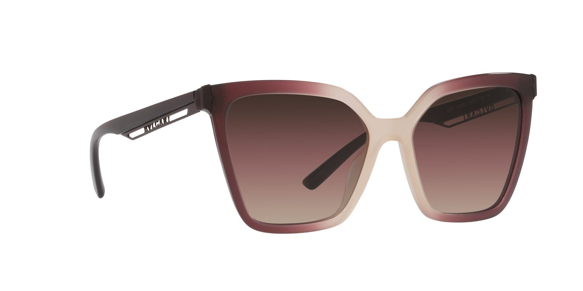 Sonnenbrillen Bulgari BV 8253 (5524E2) farbe bordeaux sfumato rosa form schmetterling gläser brown grad purple grad black