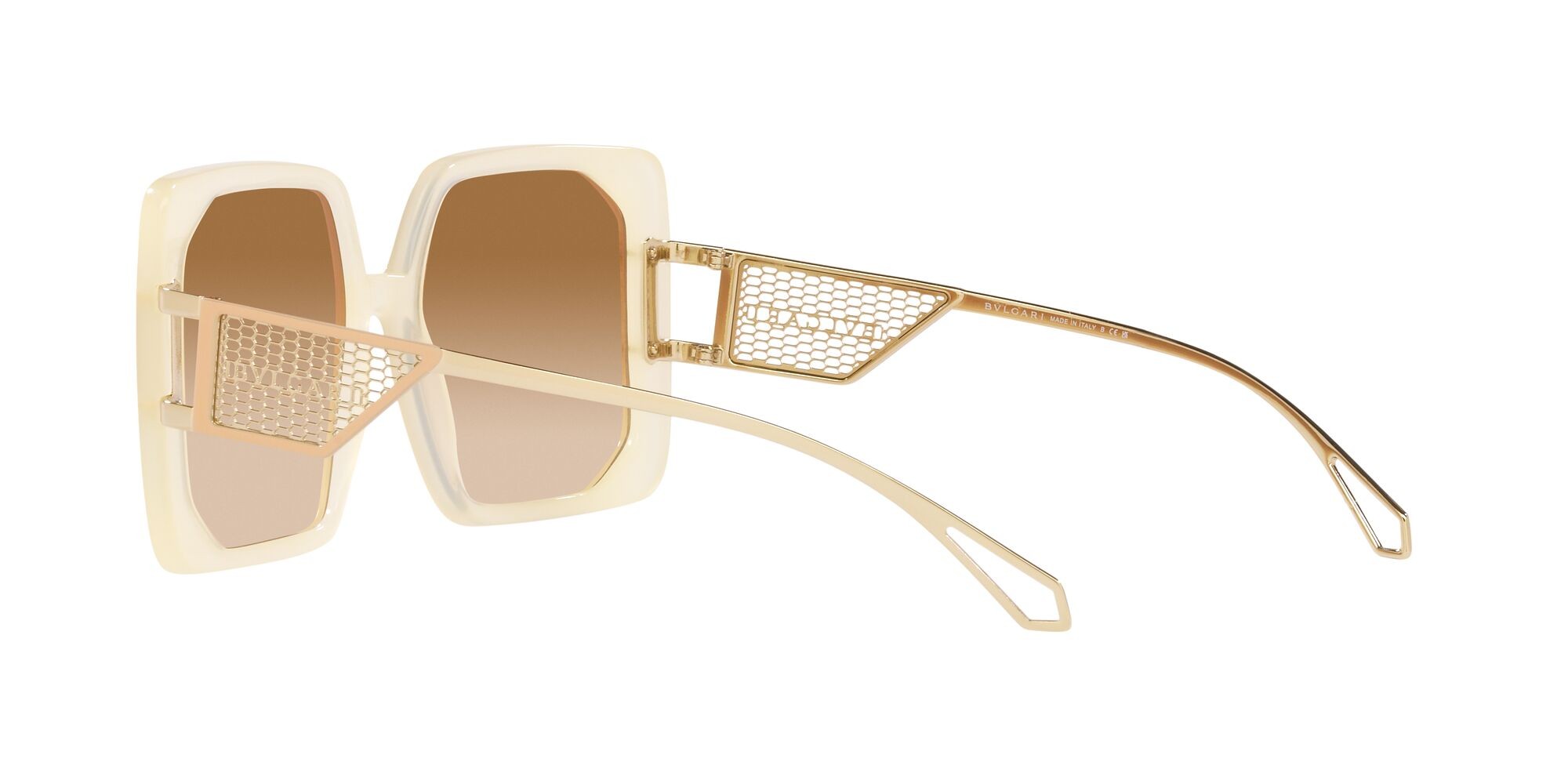 Sonnenbrillen Bulgari BV 8254 (55238D) farbe opal butter form quadratisch gläser marrone sfumato