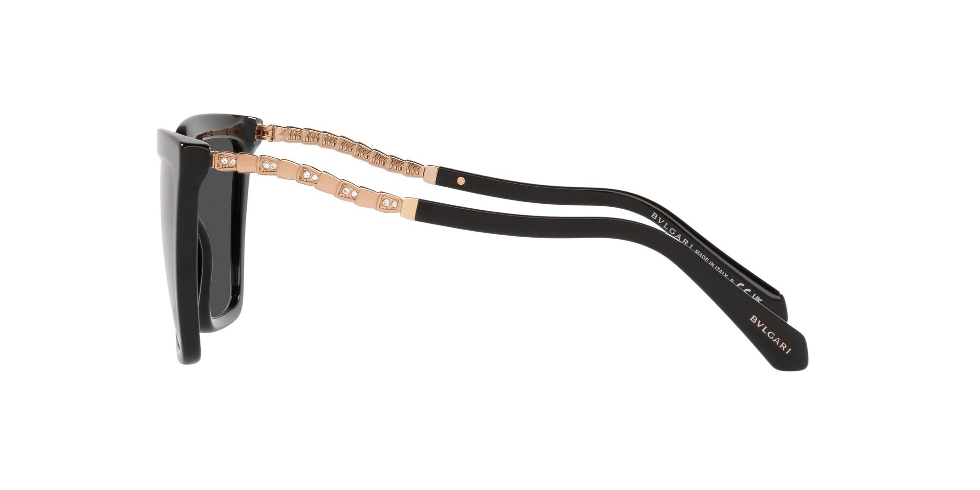 Sonnenbrillen Bulgari BV 8255B (501/87) farbe nero form cat-eye gläser grigio scuro