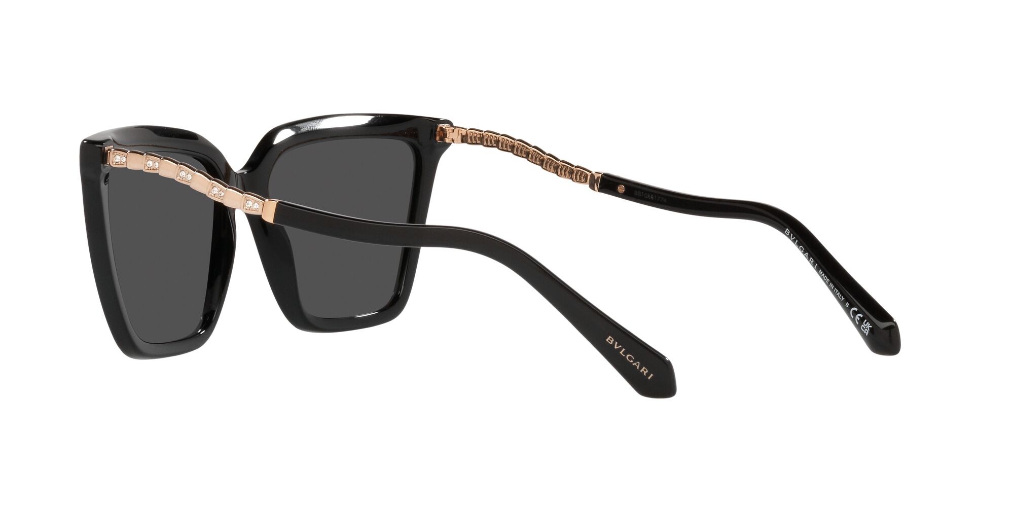 Sonnenbrillen Bulgari BV 8255B (501/87) farbe nero form cat-eye gläser grigio scuro