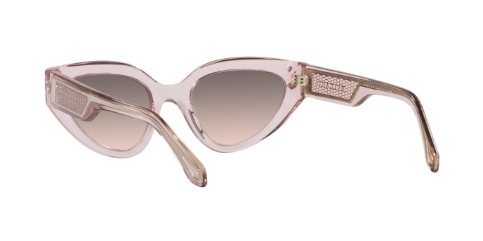 Sonnenbrillen Bulgari BV 8256 (54703B) farbe rosa trasparente form cat-eye gläser rosa sfumato grigio