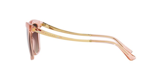 Sonnenbrillen Bulgari BV 8257 (5527E2) farbe rosa trasparente form cat-eye gläser marrone sfumato viola sfumato nero