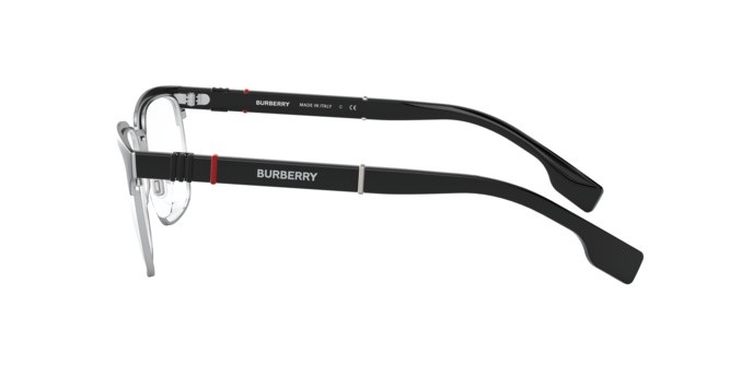 Eyeglasses Burberry BE 1348 (1306) color silver/matte black shape rectangle lenses demo lens