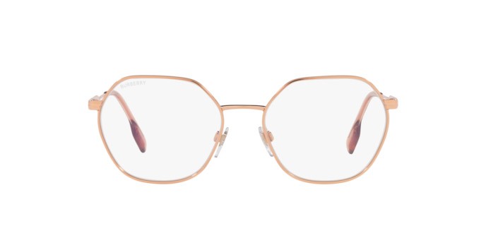 Brillen Burberry Erin BE 1350 (1337) farbe rose gold form unregelmäßig gläser clear blue light filter