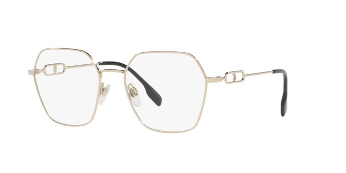 Occhiali da vista Burberry Charley BE 1361 (1109) colore light gold forma irregolare lenti demo lens