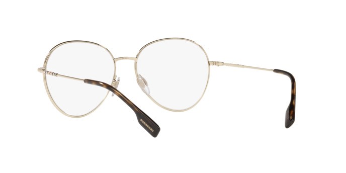 Brillen Burberry Felicity BE 1366 (1340) farbe light gold form aviator gläser clear blue light filter