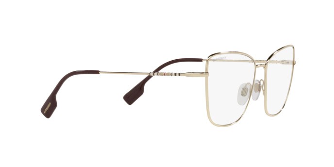 Brillen Burberry Bea BE 1367 (1339) farbe light gold form cat-eye gläser clear blue light filter