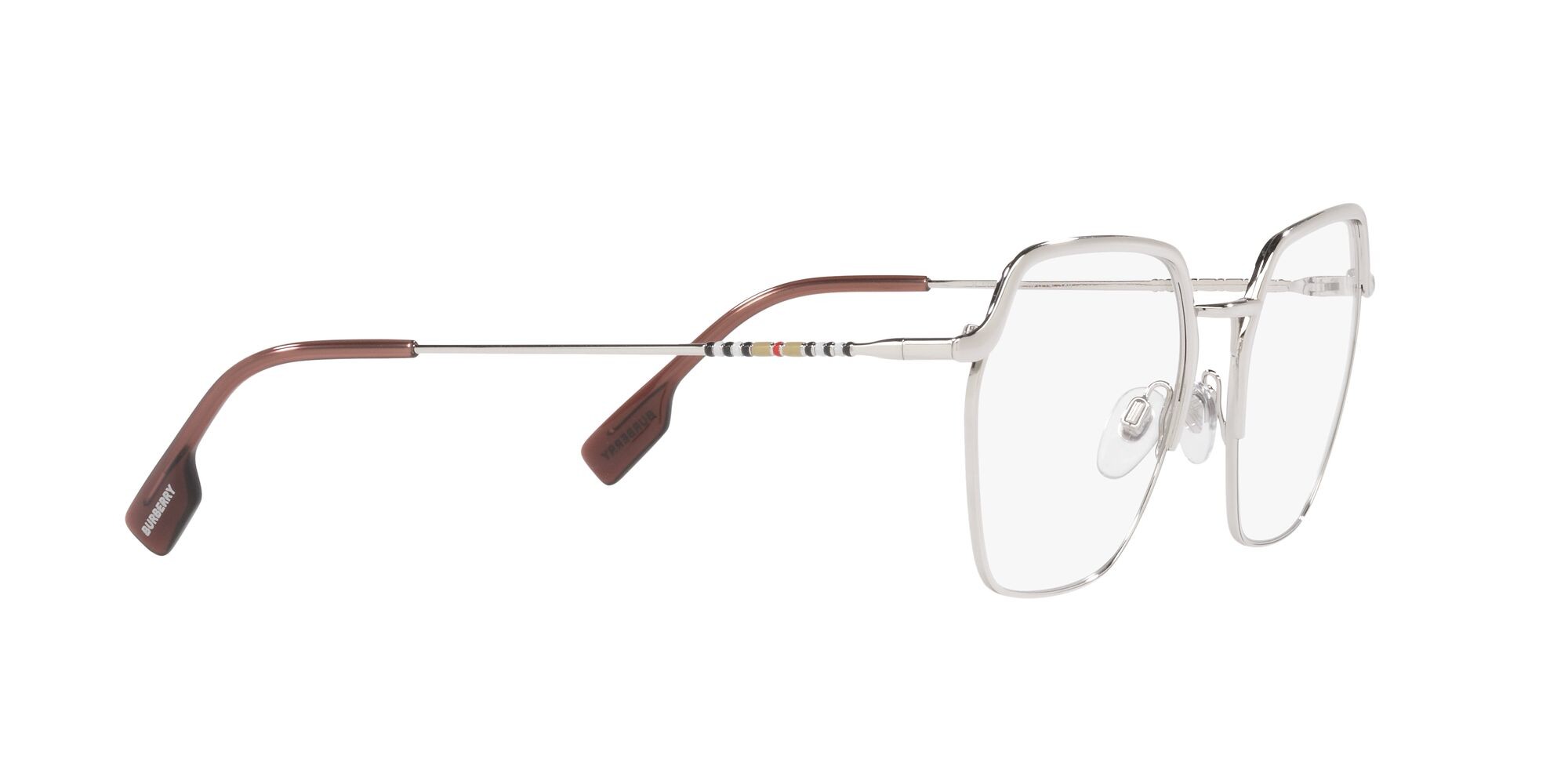 Occhiali da vista Burberry Angelica BE 1371 (1005) colore argento forma irregolare lenti lente demo