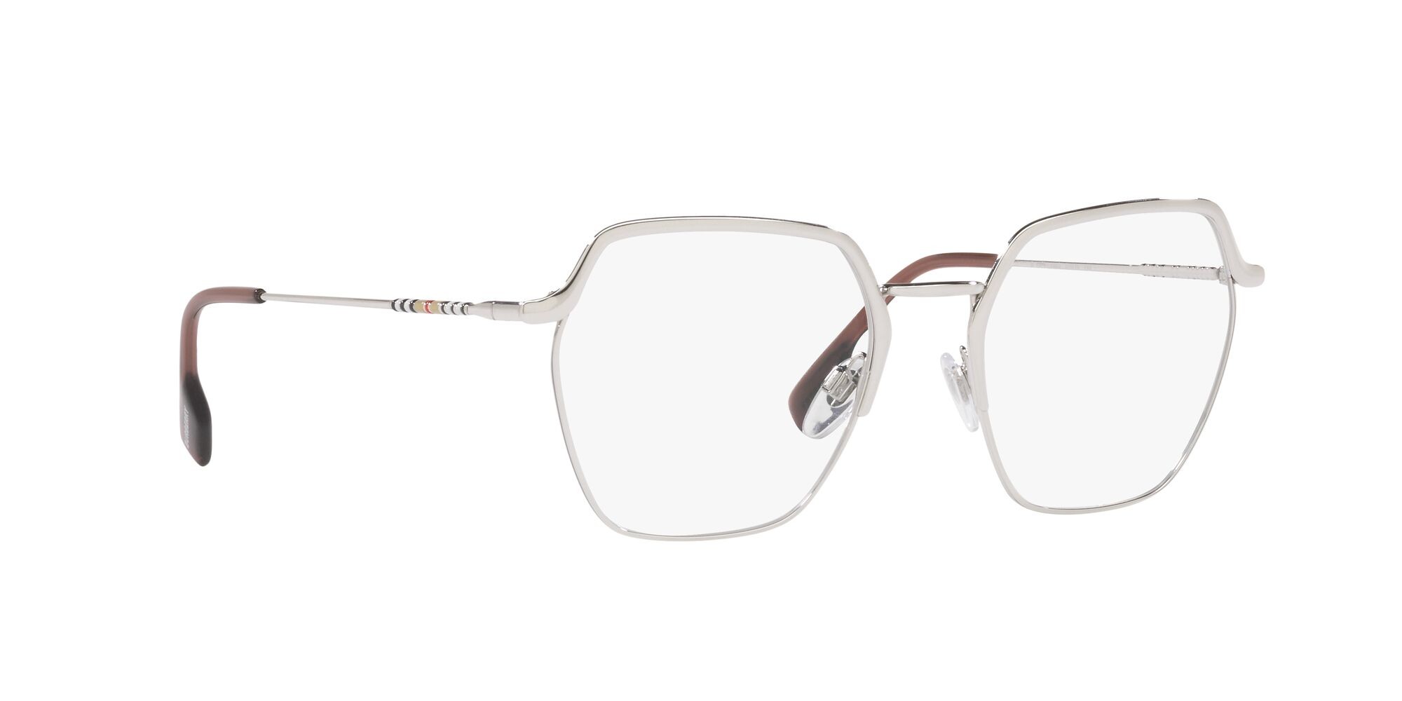 Occhiali da vista Burberry Angelica BE 1371 (1005) colore argento forma irregolare lenti lente demo