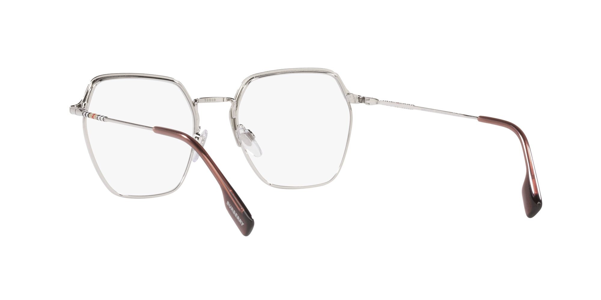 Occhiali da vista Burberry Angelica BE 1371 (1005) colore argento forma irregolare lenti lente demo
