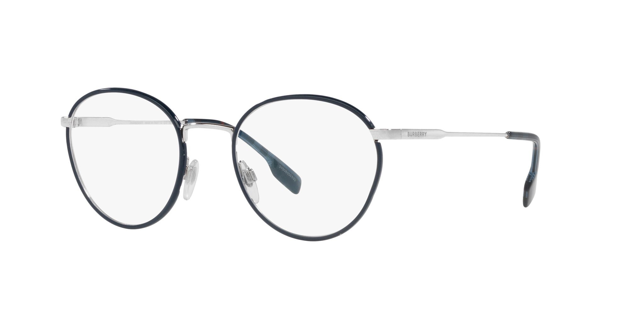 Brillen Burberry Hugo BE 1373 (1005) farbe argento/blu form rund gläser lente demo