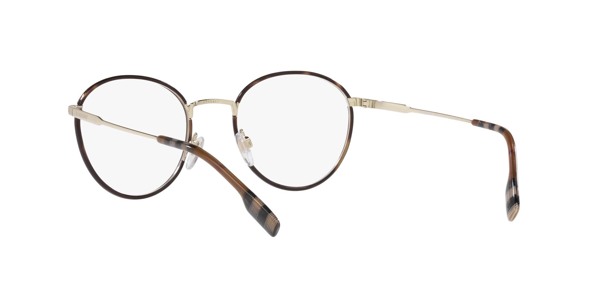 Occhiali da vista Burberry Hugo BE 1373 (1109) colore oro chiaro/havana scuro forma rotondo lenti lente demo