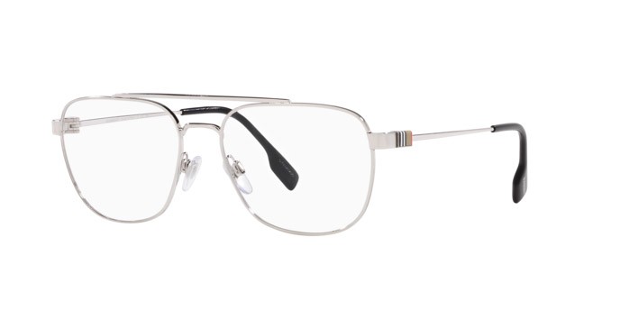 Occhiali da vista Burberry Michael BE 1377 (1005) colore argento forma quadrato lenti lente demo
