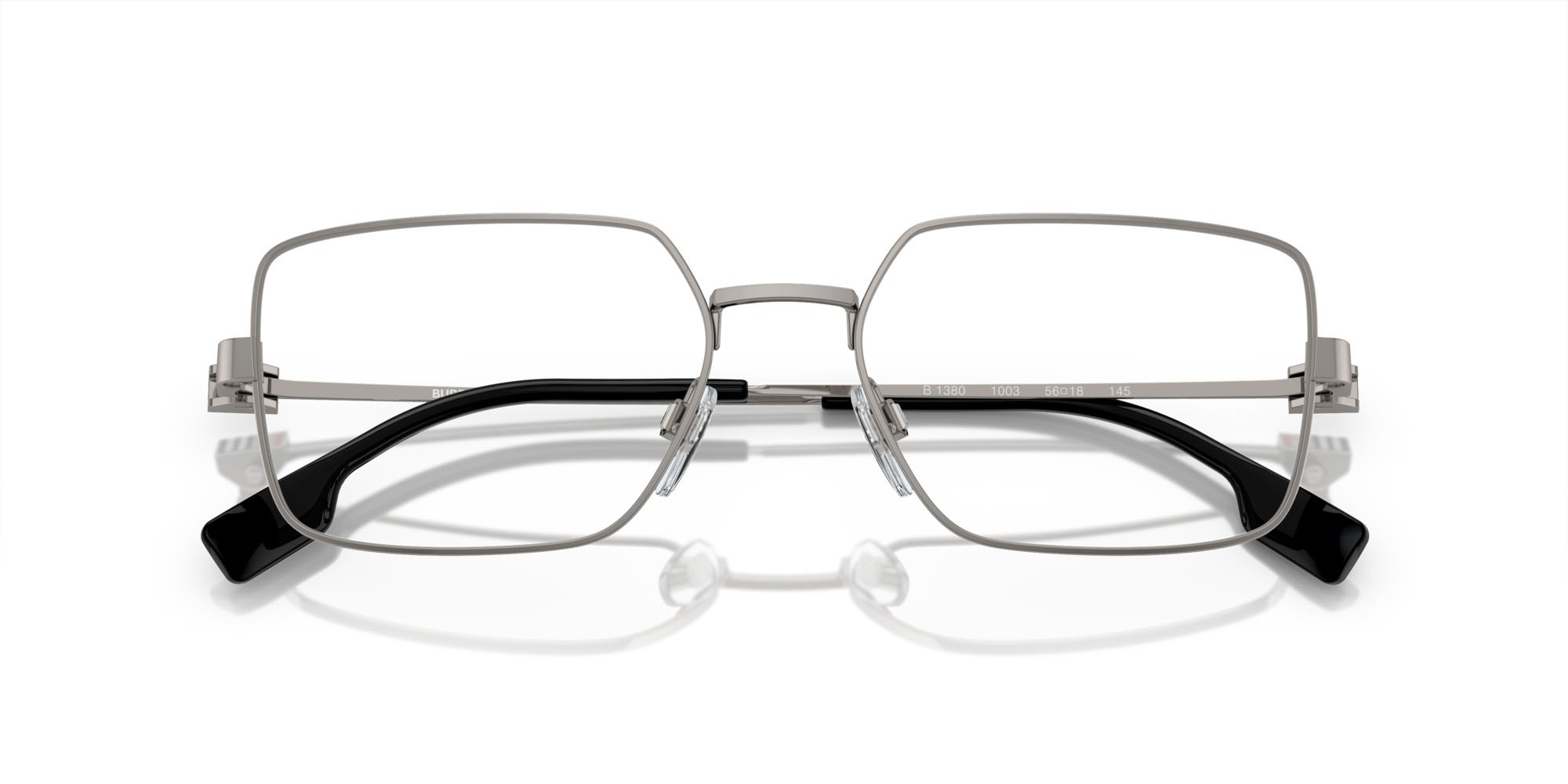 Brillen Burberry BE 1380 (1003) farbe gunmetal form rechteckig gläser lente demo