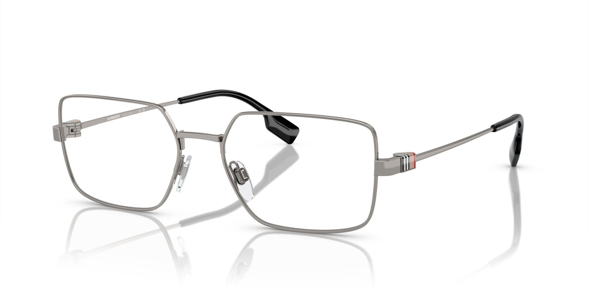 Brillen Burberry BE 1380 (1003) farbe gunmetal form rechteckig gläser lente demo