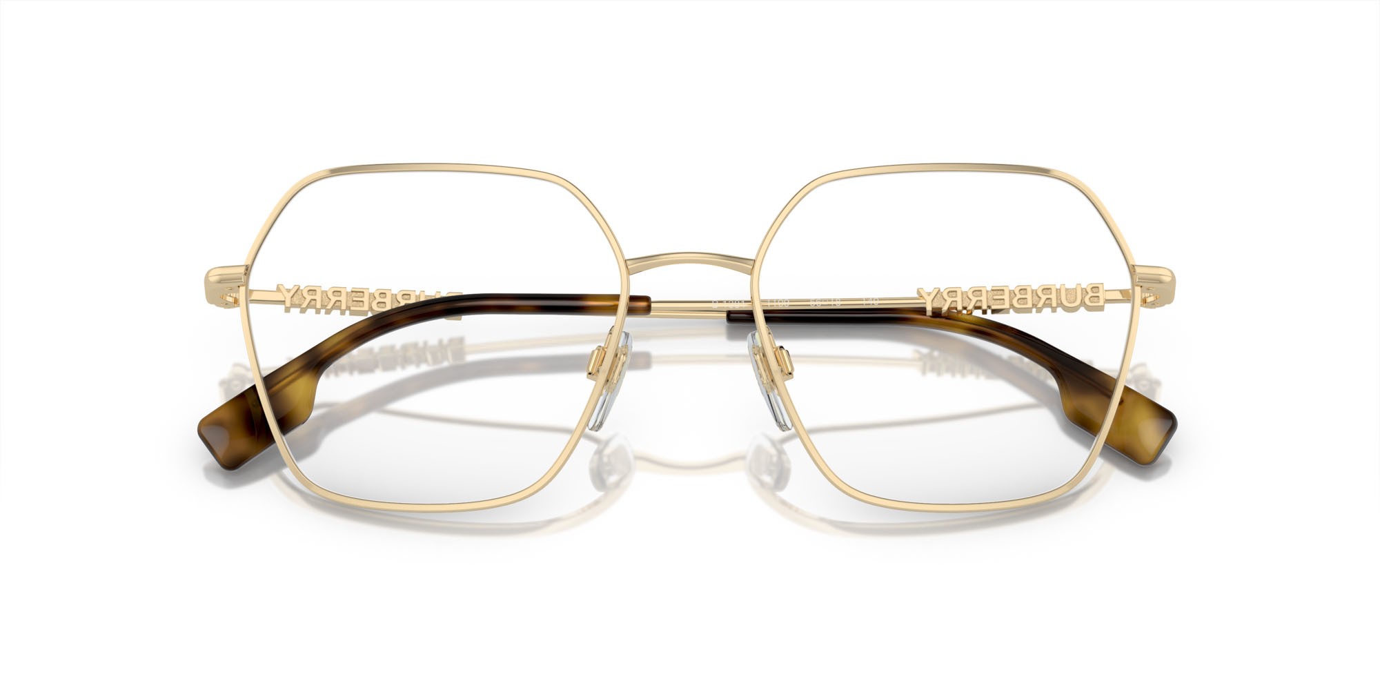 Occhiali da vista Burberry BE 1381 (1109) colore oro chiaro forma irregolare lenti lente demo