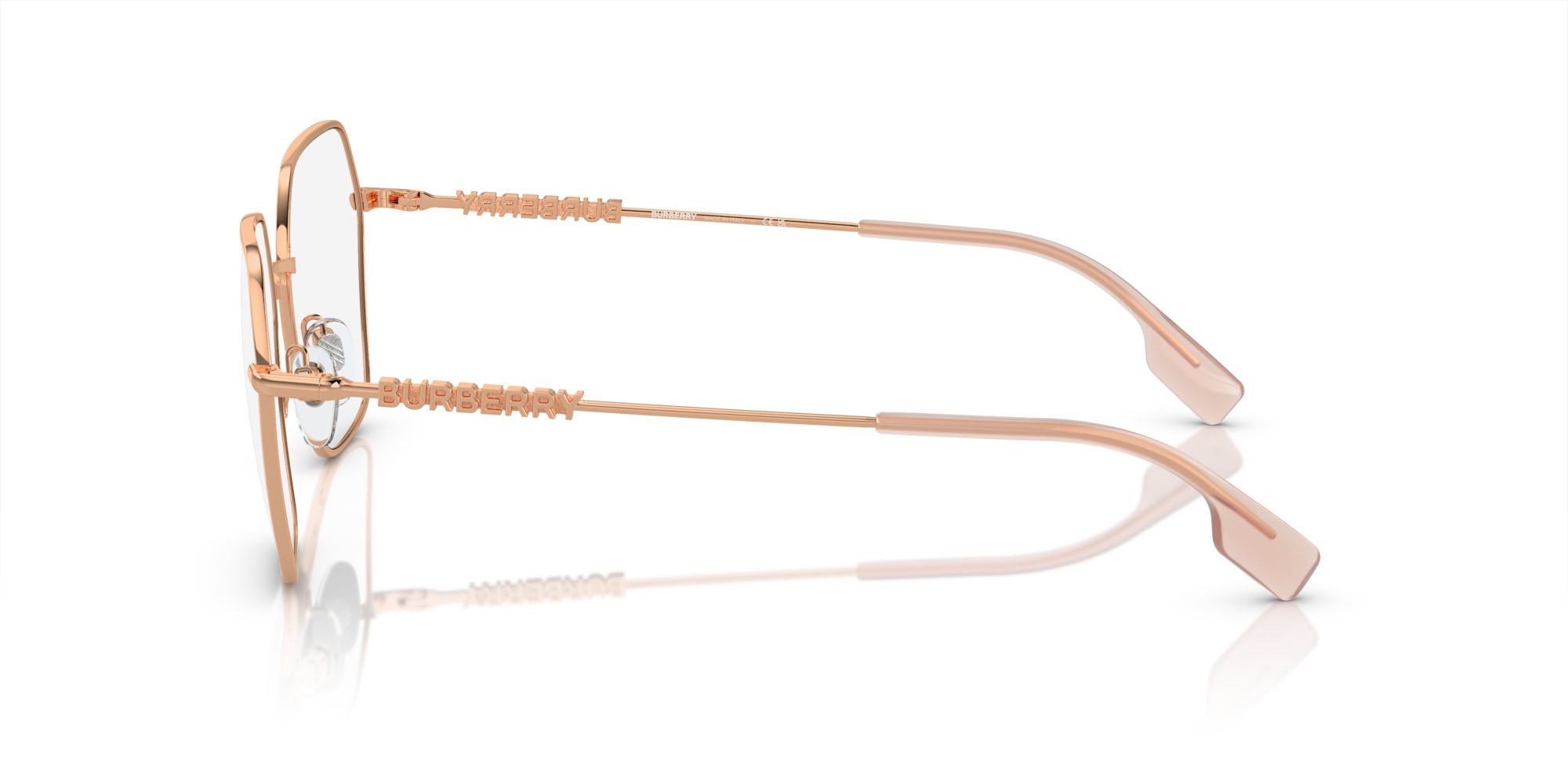 Occhiali da vista Burberry BE 1381 (1337) colore oro rosé forma irregolare lenti lente demo