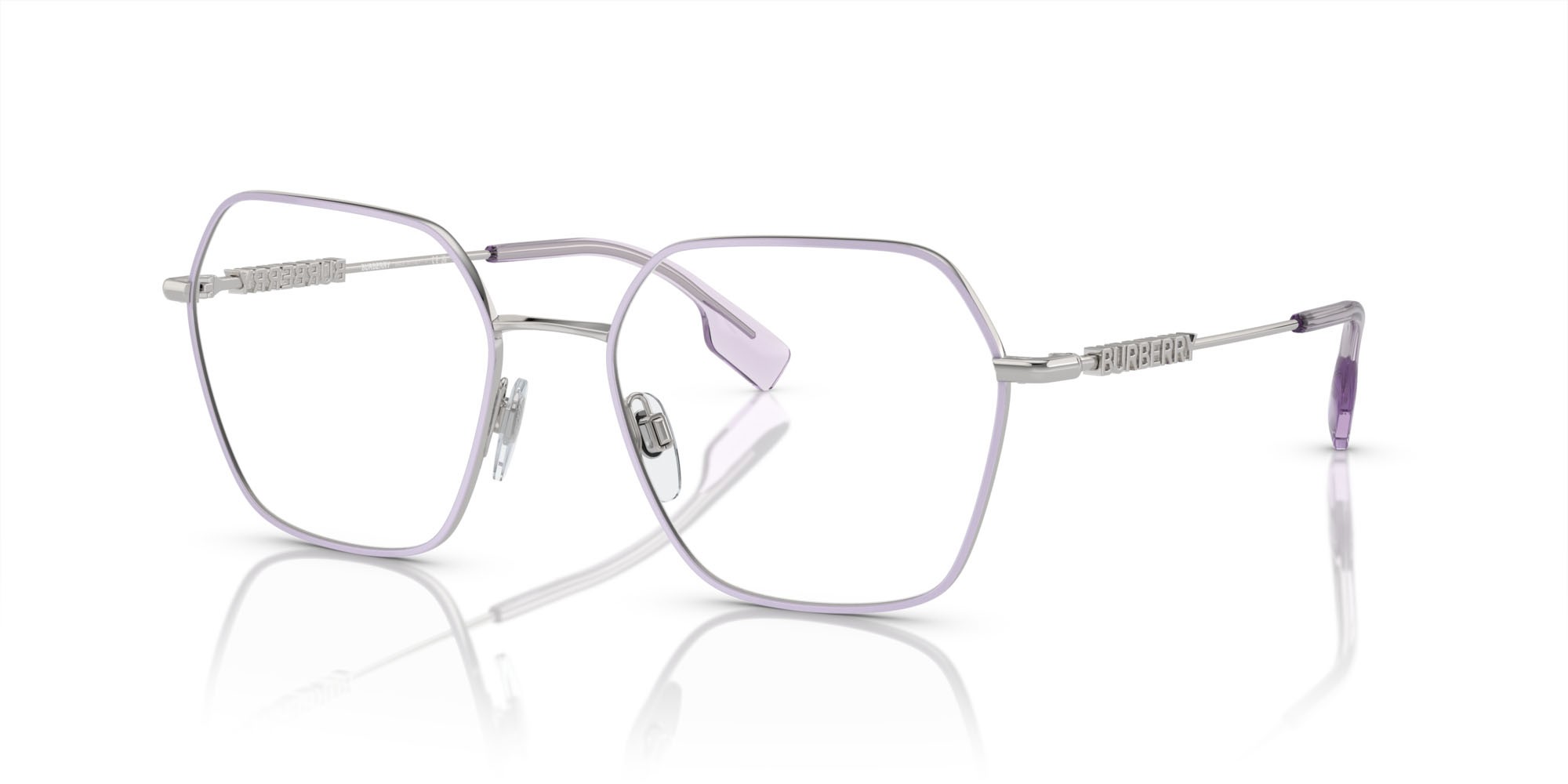 Eyeglasses Burberry BE 1381 (1345) color lilla shape irregular lenses lente demo