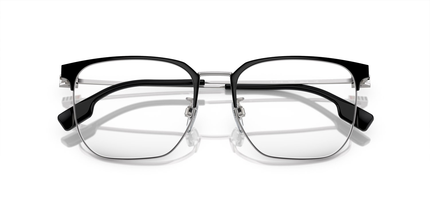 Brillen Burberry BE 1383D (1005) farbe argento/nero form quadratisch gläser lente demo