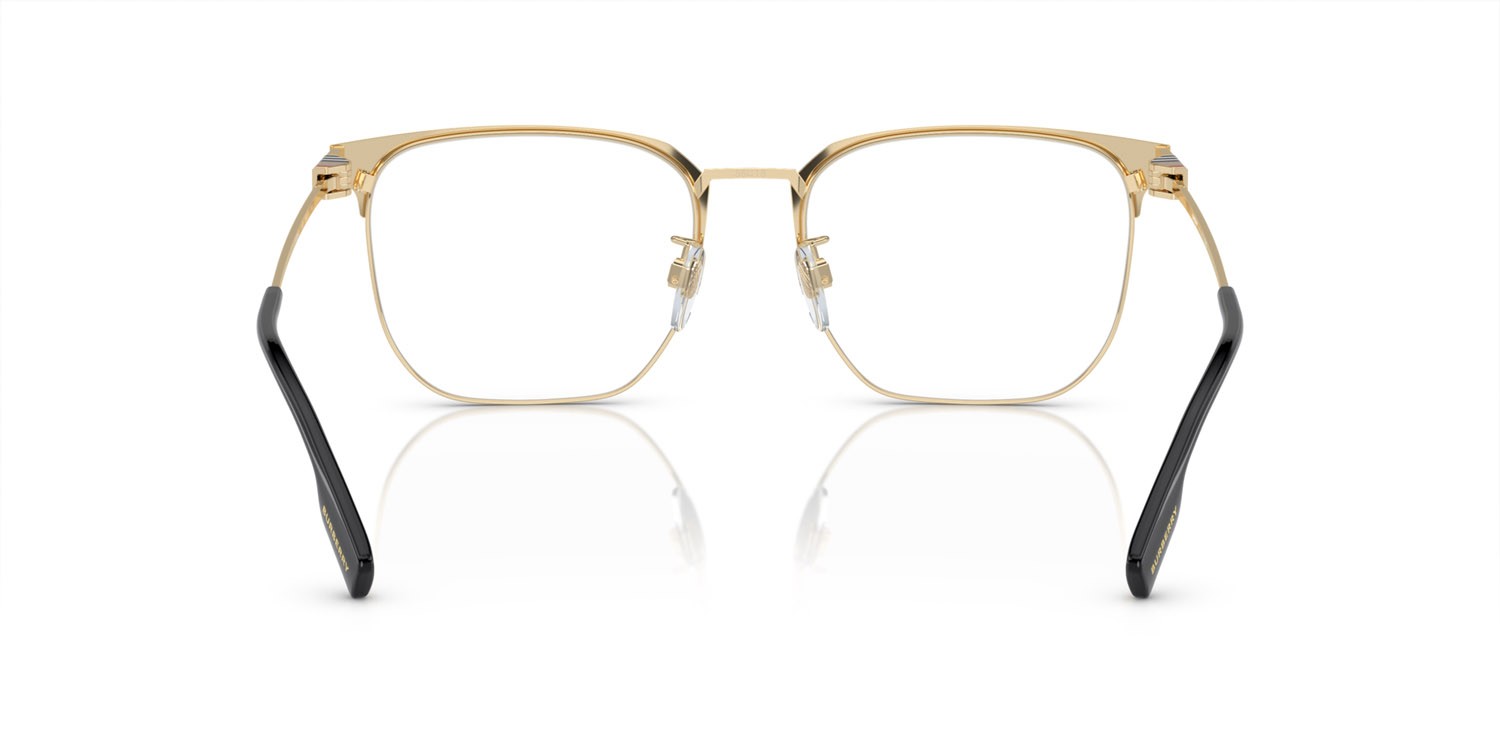 Occhiali da vista Burberry BE 1383D (1109) colore oro chiaro/nero forma quadrato lenti lente demo