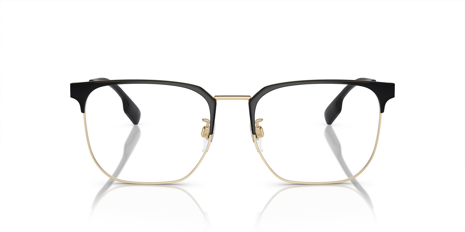 Occhiali da vista Burberry BE 1383D (1109) colore oro chiaro/nero forma quadrato lenti lente demo
