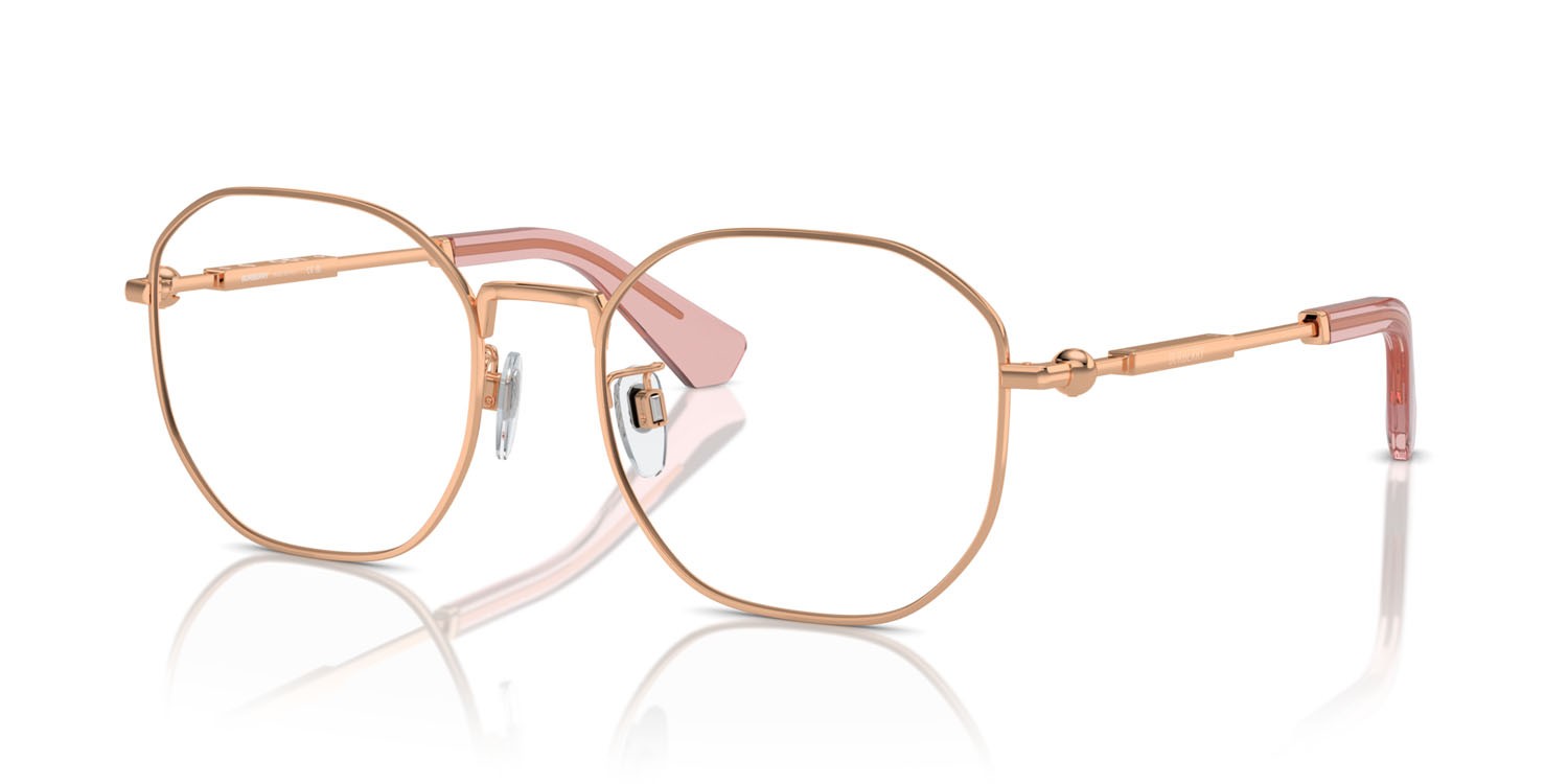 Brillen Burberry BE 1387D (1337) farbe oro rose form unregelmäßig gläser lente demo