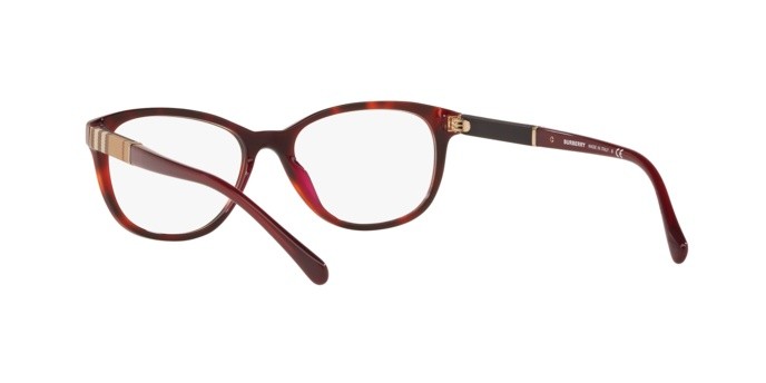 Brillen Burberry BE 2172 (3657) farbe top havana on bordeaux form quadratisch gläser demo lens