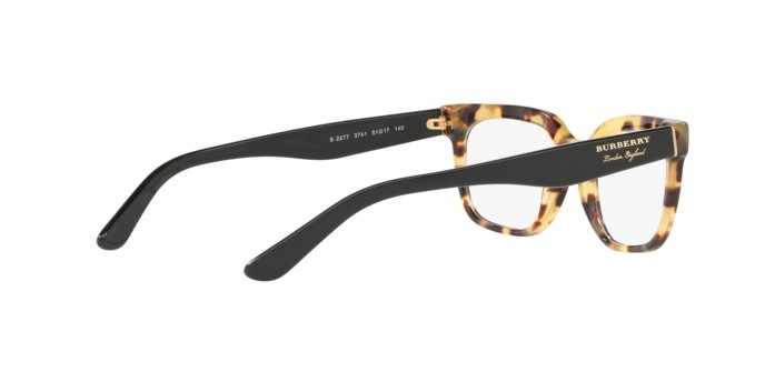 Brillen Burberry BE 2277 (3741) farbe light havana form quadratisch gläser demo lens