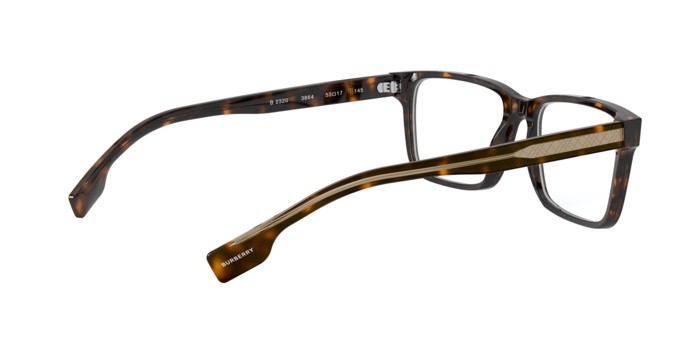 Brillen Burberry BE 2320 (3864) farbe dark havana form rechteckig gläser demo lens