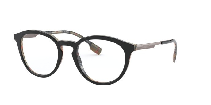Brillen Burberry BE 2321 (3838) farbe top black on vintage check form pantos gläser demo lens