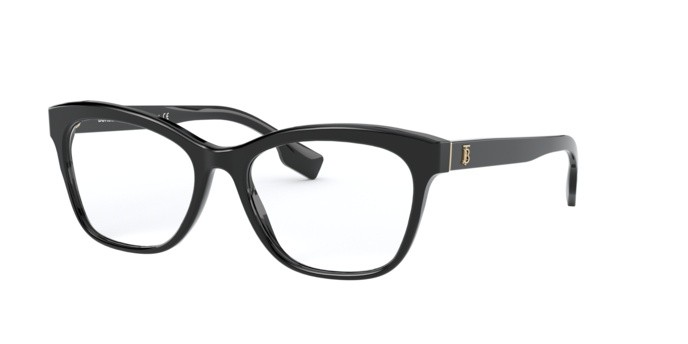 Brillen Burberry BE 2323 (3001) farbe black form quadratisch gläser demo lens